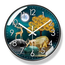 (14 inches, Basic Model, Quartz, 6126-W, black) Yipra 6083 Elk Wall-Mounted Silent Quartz Clock for Living Room