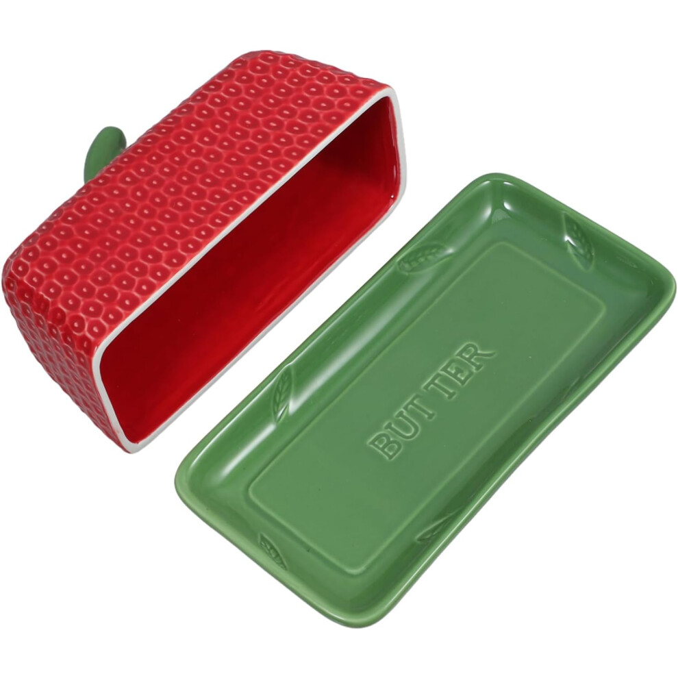 Mantequera De CeráMica Estilo Vintage Con Tapa, Mantequera Francesa Para Uso En Restaurantes Y Hogares.-image