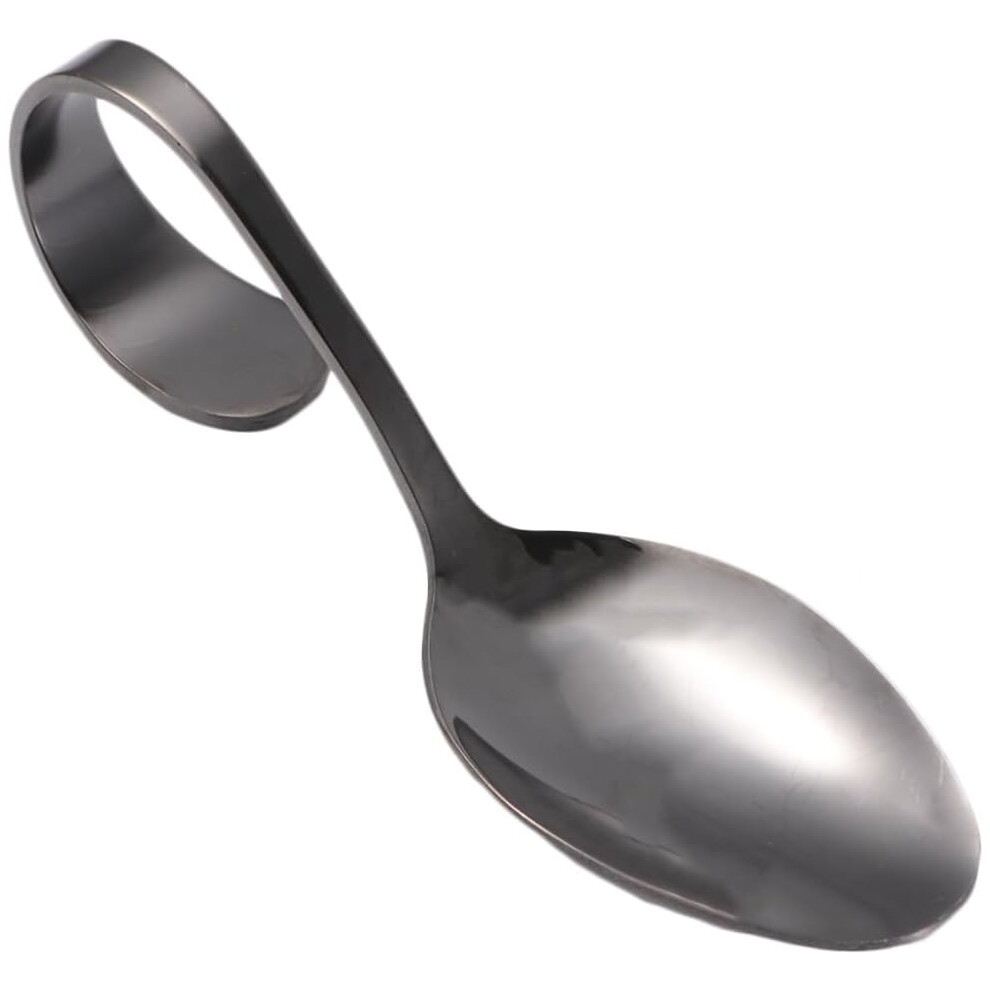 Cucharas De Servir De Acero Inoxidable Con Mango Curvo Para Control De Porciones-image
