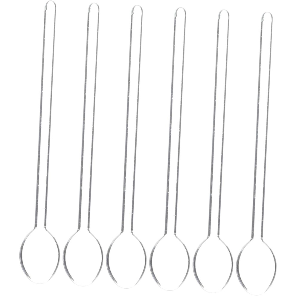 Elegante Juego De Cucharas De Vidrio Para Revolver, 6 Piezas, Mango Largo, ArtesaníA Fina-image