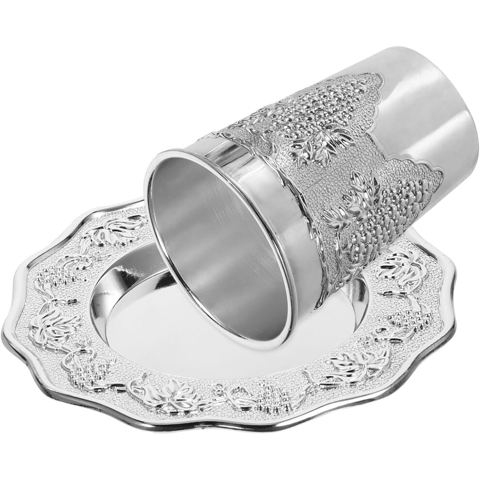 Juego De Tazas De DiseñO Elegante Para Festividades JudíAs: Copas De Vino Y Platillos De Shabat Y PéSaj-image