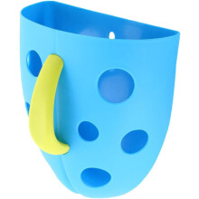 Organizador de juguetes para bañera infantil, con vasos y bolsa para colgar en la pared.
