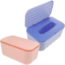 Caja de toallitas húmedas con tapa, contenedor compacto para habitación de bebé, cocina y baño, 2 unidades