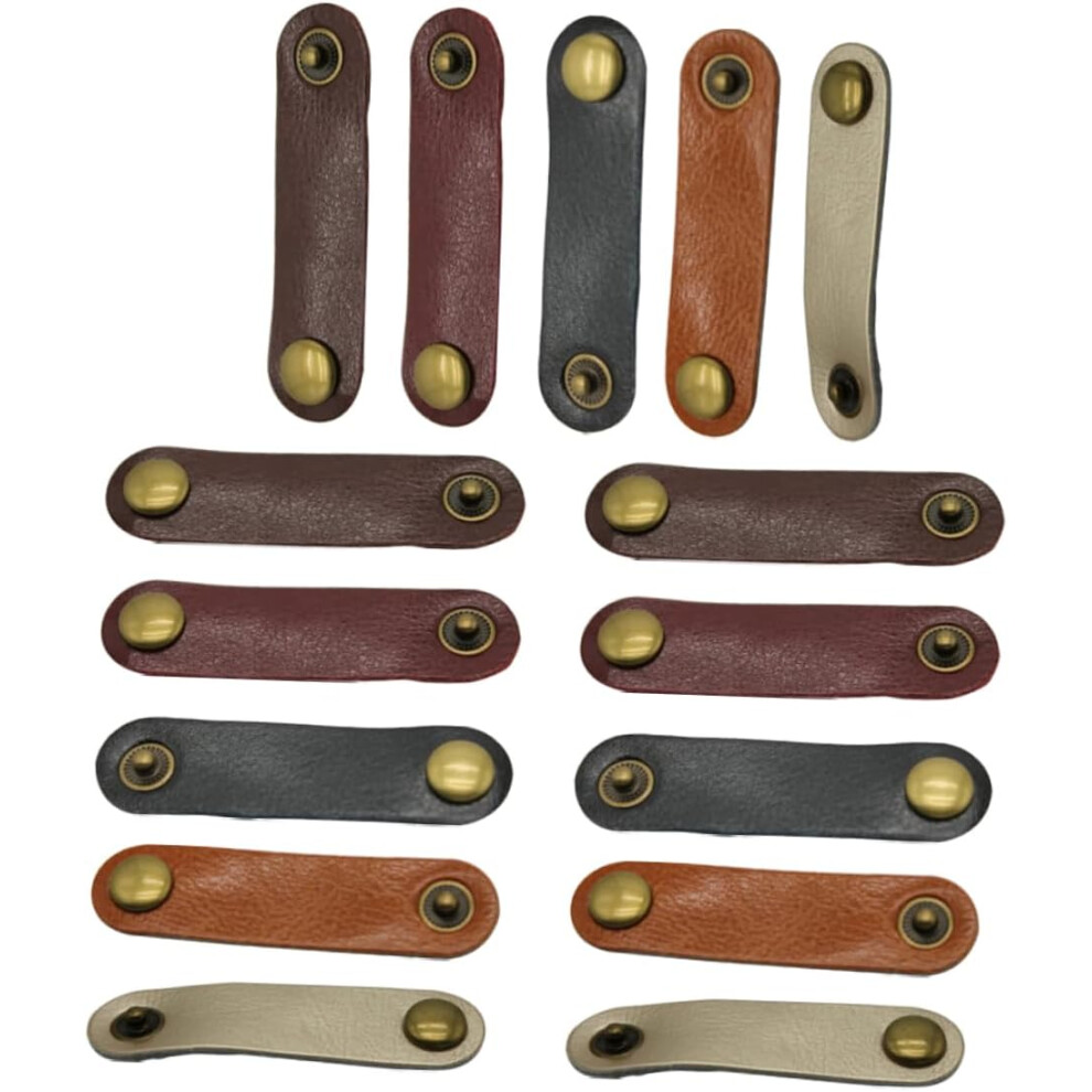 15 Unidades De Organizadores De Cables Para Auriculares, Cables De Datos Y Cables De Cuero.-image