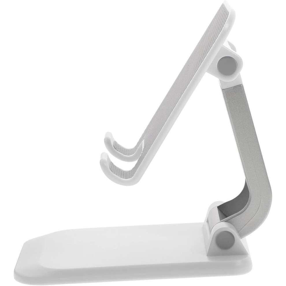 Soporte Plegable Para TeléFono De Escritorio, Altura Ajustable Para TransmisióN En Vivo, Programas De Tv Y PelíCulas, Color Blanco-image