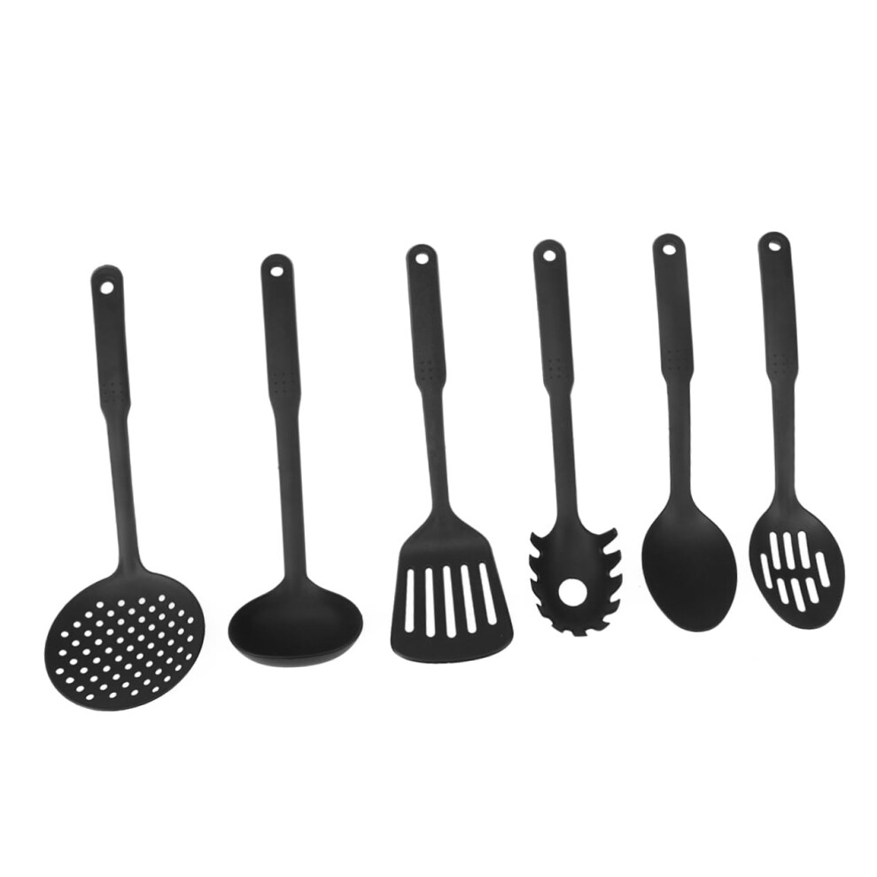 Juego De Utensilios De Cocina De 6 Piezas, Antiadherentes Y Sin Olor, Con Mangos Reforzados De Nailon Negro.-image