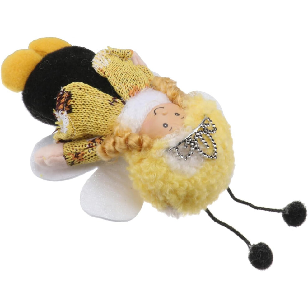 1 MuñEca De Abeja Tejida Y Juguete De Peluche Tejido, Adorno Para Festivales, Para Decorar El Dormitorio.-image
