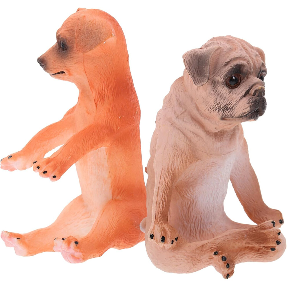 Figuras De Perro PequeñAs, Adornos, Paquete De 2, Modelo De Perro Realista-image