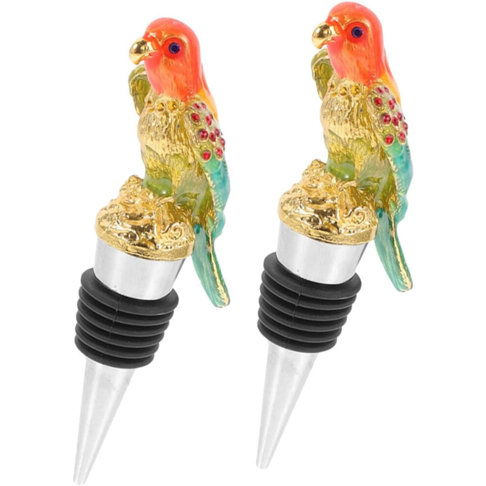 Tapones De Vino Esmaltados Parrot Wine Corks Para Servir Con Goteo E Higiene-image