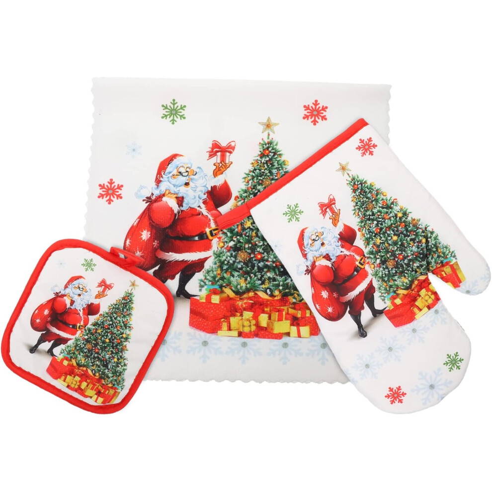 Juego De Guantes Y Toallas De Horno NavideñOs Resistentes Al Calor Para NiñOs Y NiñAs-image