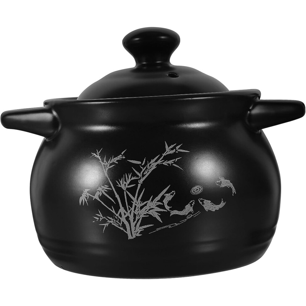 Olla China Para Estofado De 1,8 L Con Tapa De Barro Para Cocinar En Casa, Olla Para Estofado, Utensilios De Cocina, Olla Para Sopa-image