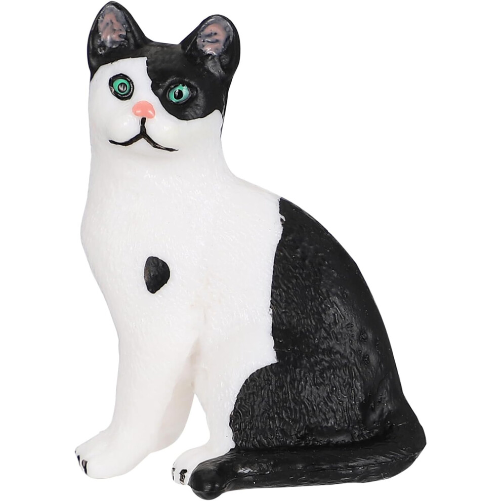 1 Pieza De Figura De Gato, Modelo De Gato, Animal Realista, Modelo De Animal, SimulacióN De Gatito, Figura De PláStico Negro-image
