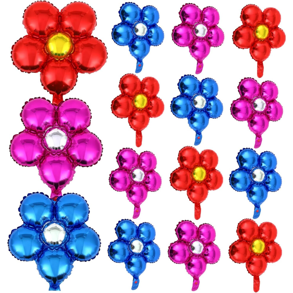 16 Soportes CilíNdricos Para Globos De Fiesta, Infladores, Decoraciones De Fiesta Rosas Y Azules, Marco De Tanque, PelíCula De Aluminio Con Helio.-image