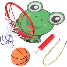 Juguete de baloncesto para niños y niñas, aro de interior con cabeza de rana, sin piezas metálicas, fácil de guardar.