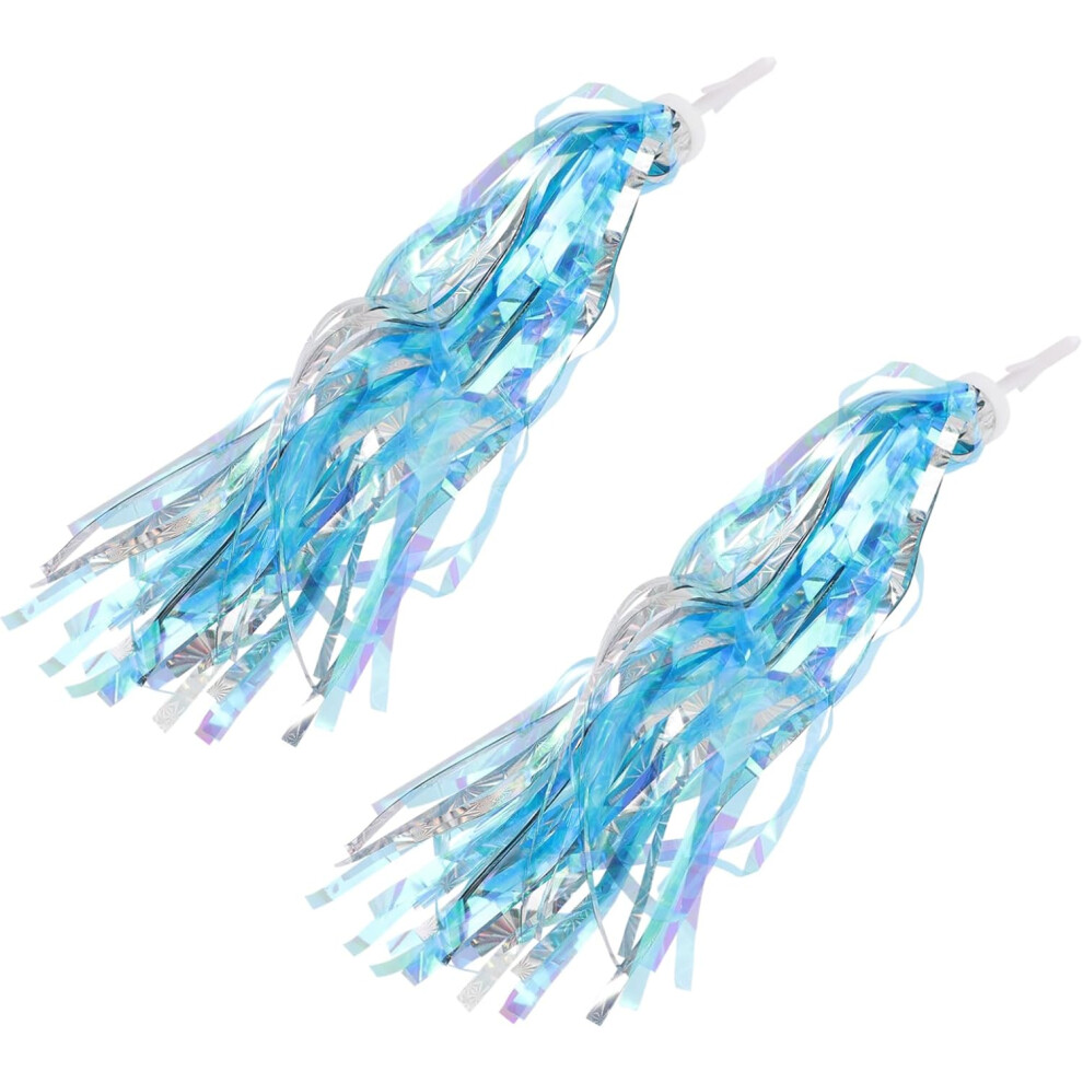 Serpentinas Para Manillar De Bicicleta Para NiñOs, Paquete De 2, Borlas De PláStico Resistente, FáCiles De Instalar Para Bicicletas Infantiles.-image