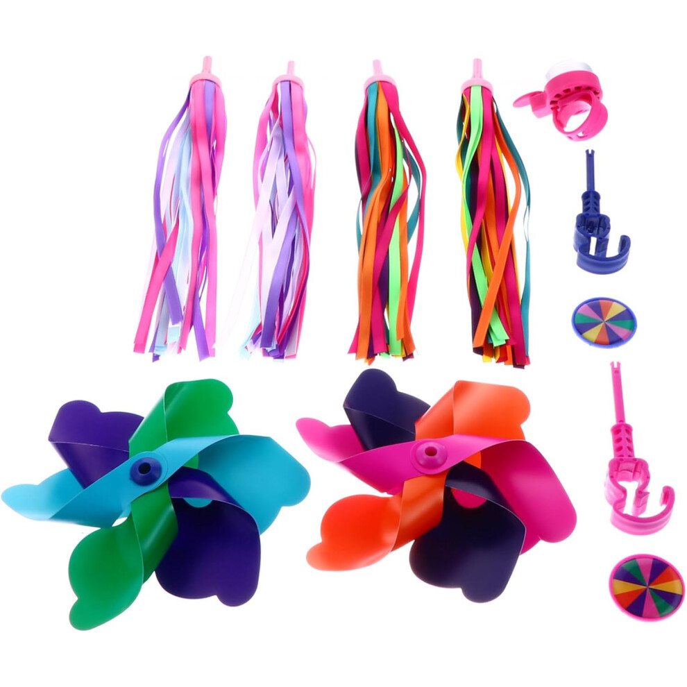 1 Juego De Timbre De Bicicleta Con Correa De Manillar De Cinta De Molino De Viento Para Bicicletas Para NiñOs Y Ciclismo-image