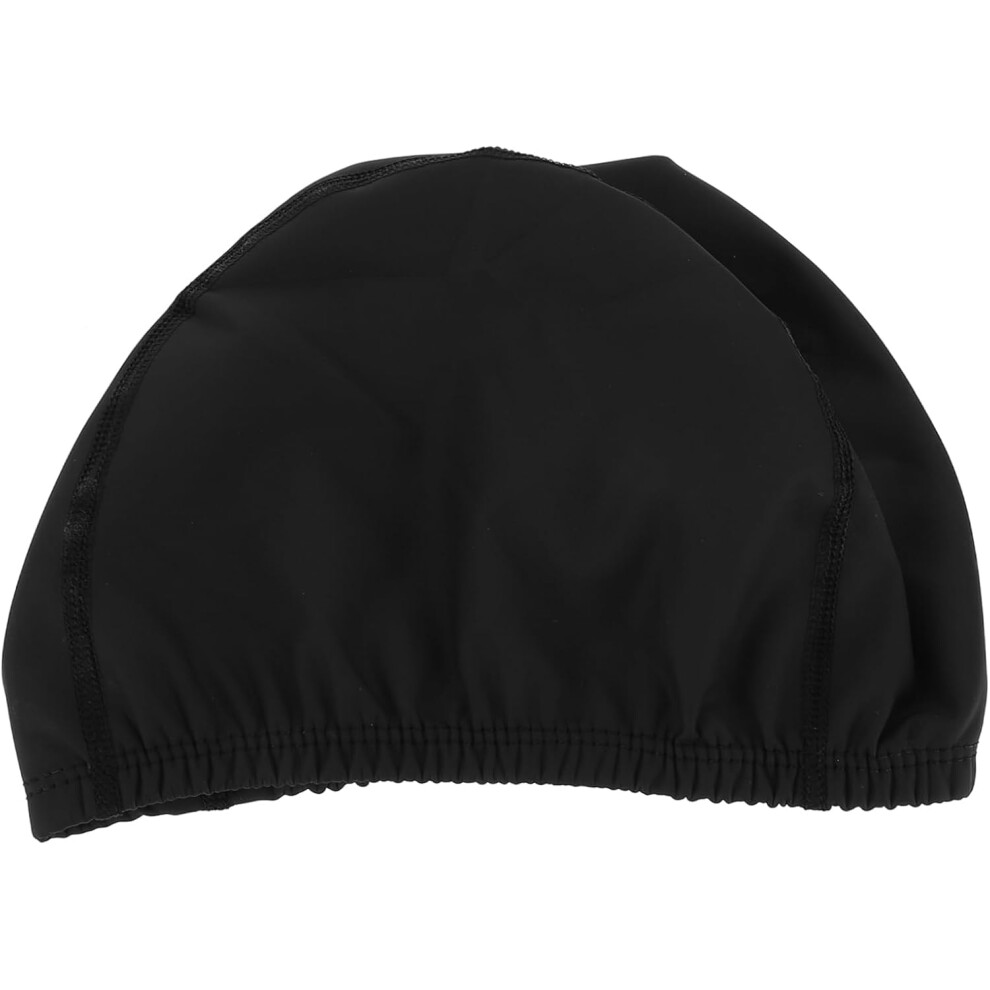Gorro De BañO Para Mujer, Talla Grande, Impermeable, Negro, CóModo, Transpirable, Con Revestimiento De Pu Para El Cabello.-image