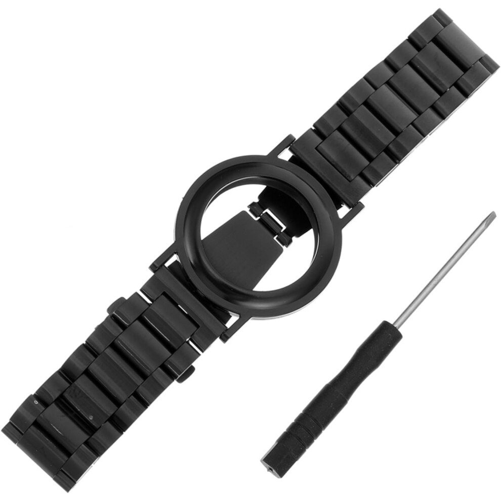 Correa De Repuesto De Acero De Moda Para Localizador Con DiseñO De Tres Hebillas Para Seguimiento Y Seguridad.-image