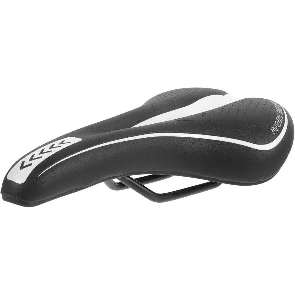 1 CojíN Para SillíN De Bicicleta De MontañA, Asiento Plegable PortáTil Para Bicicletas De Carretera, CóModo DiseñO De Gel, Blanco Y Negro.-image