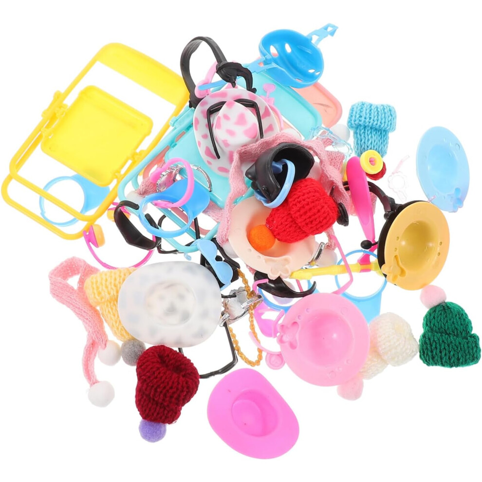 Juego De 51 Piezas De Pato De Juguete, Accesorios En Miniatura Para Casa De MuñEcas, Juguetes De BañO, Mini Diadema De Pato Y Gafas De SimulacióN.-image