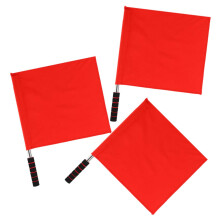 3 banderas de árbitro deportivo de fútbol, señal brillante para partidos de carreras, señal de advertencia de tráfico.