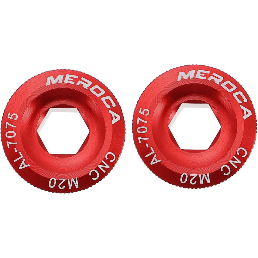 1 Par De Tornillos De Cadena M20 De AleacióN De Aluminio, Perno De FijacióN De Bielas, Tapa De Pedalier Roja Para Bicicleta, Tornillos De Manivela-image
