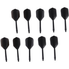 10 varillas transparentes integradas con plumas profesionales para dardos que mejoran la estabilidad y el rendimiento del vuelo.