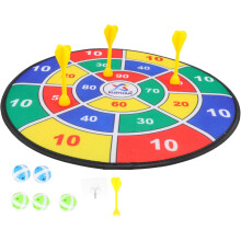Juego de tablero para niños y niñas, tablero de dardos suave de 36 cm, 6 bolas adhesivas y 6 dardos, ideal para la coordinación mano-ojo.