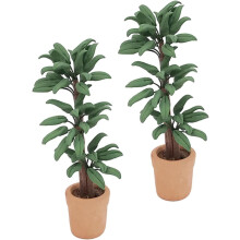 2 piezas de decoración para casa de muñecas, plantas de jardín, minibonsái, adorno de resina para casa de muñecas en miniatura.
