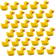 Patos en miniatura de resina, 100 piezas, figuras decorativas para mesa y jardín.