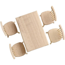 Juego de mesa y sillas en miniatura a escala 1:12, muebles para casa de muñecas.