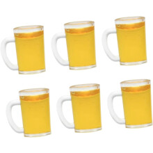 Juego de 6 jarras de cerveza en miniatura para decoración de casas de muñecas.