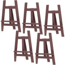 Juego de 5 mini caballetes de madera, soporte pequeño para exhibir arte, ideal para casas de muñecas, proyectos de manualidades y decoración.