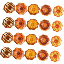 20 piezas de donas en miniatura, simulación de donas, adornos, modelos de postres, decoración, escena, utilería 1:12