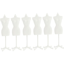 6 mini perchas para muñecas, maniquíes, maniquíes para vestidos de muñecas, expositores de moda para muñecas.
