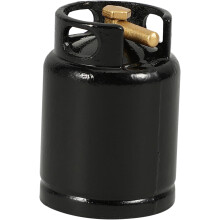 Cilindro de gas en miniatura para casa de muñecas, mini electrodoméstico de cocina negro, 1 tanque de gas en miniatura, diseño clásico.