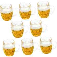 Juego de 8 jarras de cerveza en miniatura de resina para decorar casas de muñecas.
