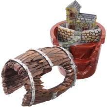Accesorios de jardín en miniatura de resina realistas para decoración de casas de muñecas, minijardineras y suculentas.