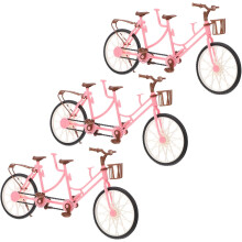 3 bicicletas biplaza, exquisitas, de simulación, para decorar bicicletas, minibicicletas de juguete.