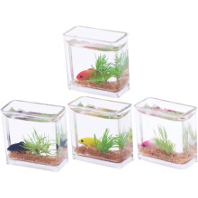 Decoración de pecera volcánica, juego de 4 miniadornos para pecera, acuarios de peces dorados en miniatura.