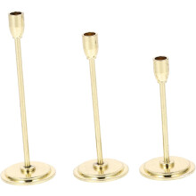 Candelabro de metal en miniatura de 3 piezas para casa de muñecas, adorno para casa de muñecas, decoración de candelabro en miniatura.