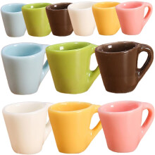 12 tazas en miniatura para casa de muñecas, tazas de café simuladas, juguetes para niños, adornos para casa de muñecas.