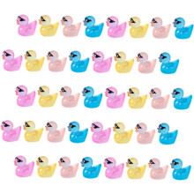 40 mini patos de resina realistas con brillo nocturno para decoración de jardín, accesorios paisajísticos con musgo.