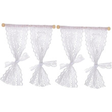 Elegante juego de cortinas en miniatura para casa de muñecas, decoración de ventana en miniatura para tu habitación