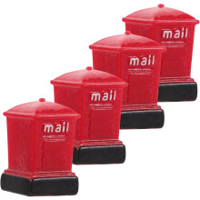 4 piezas de micropaisaje para correo electrónico, accesorios de oficina, buzón, decoraciones para casas pequeñas, divertido jardín.corazón