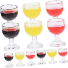 Juego de copas de vino en miniatura para casa de muñecas, escala 1:12, para proyectos de bricolaje y decoración de casas de muñecas.