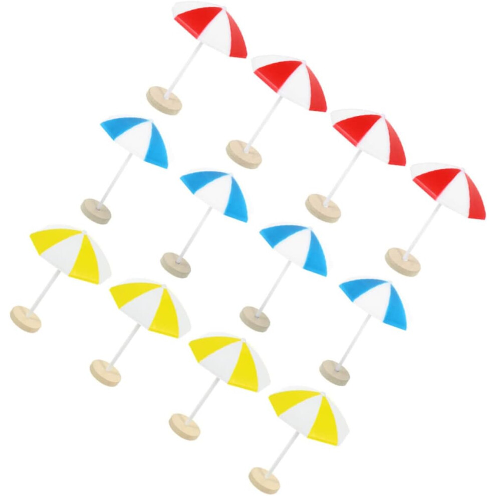 12 Sombrillas De Playa En Miniatura, Miniparasoles Decorativos, Micropaisaje, Para Casa De MuñEcas.-image