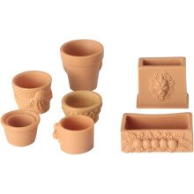7 macetas en miniatura simuladas para decoración del hogar, macetas de hadas para niños, accesorios de casa de juegos