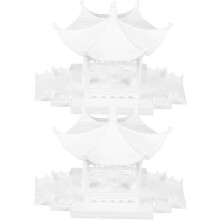 Estatuas decorativas en miniatura para pabellón, 2 piezas, escala 1:100, con forma de pagoda, para jardinería.