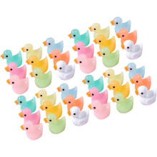 60 piezas de adornos de pato luminosos, mini ranas, mini canard, pequeños patos para esconder, kit en miniatura